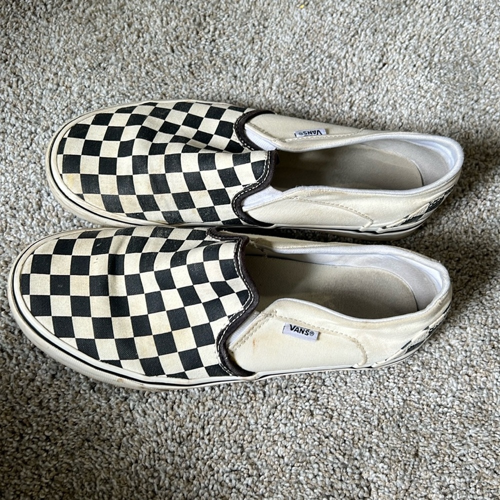 Vintage original black and white vans